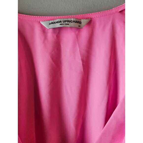 Amanda Uprichard Durand Mini dress with belt in Shocking Pink sz XS $251 new - Picture 6 of 7